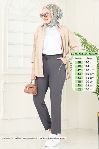 moda selvim Pants 6626YG95 Smoked - Thumbnail
