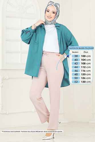 moda selvim بنطلون بيج 6626YG95 - Thumbnail