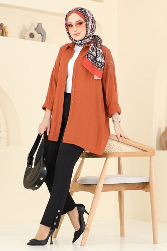 moda selvim بنطلون أسود 6627YG95 - Thumbnail