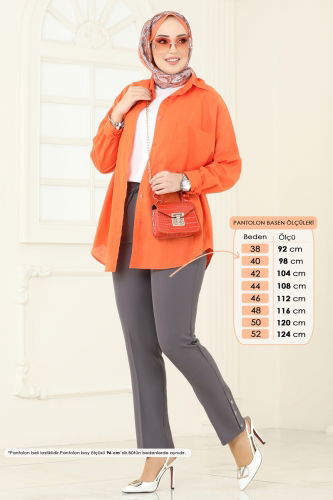 moda selvim Pants 6627YG95 Gray - Thumbnail