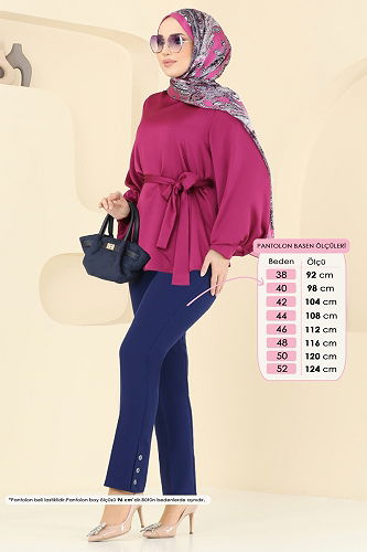 moda selvim Pants 6627YG95 Navy Blue - Thumbnail