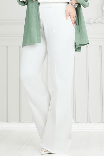 moda selvim Pants 6629YG95 Ecru - Thumbnail