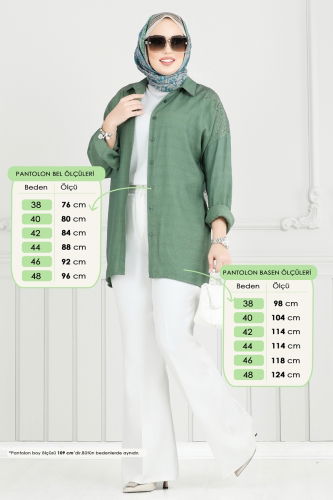 moda selvim Pants 6629YG95 Ecru - Thumbnail