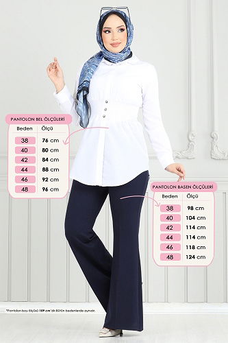 moda selvim بنطلون كحلي 6629YG95 - Thumbnail