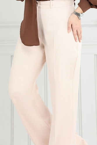 moda selvim بنطلون بيج 6629YG95 - Thumbnail