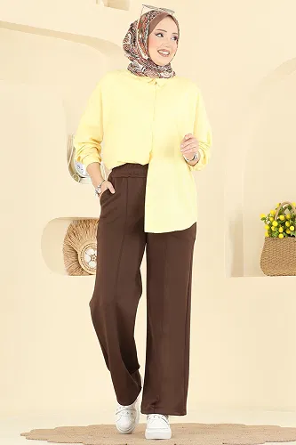 moda selvim Pants 7092TEG847 Brown - Thumbnail