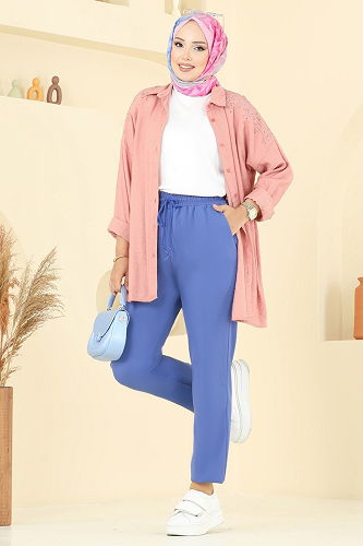 moda selvim Pants 8109AB368 Blue - Thumbnail