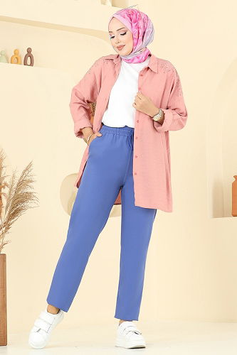 moda selvim Pants 8109AB368 Blue - Thumbnail