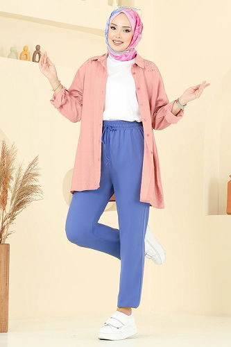 moda selvim Pants 8109AB368 Blue - Thumbnail
