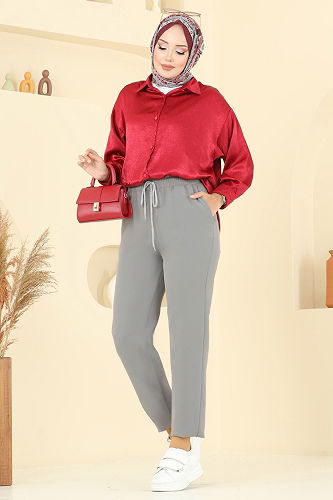 moda selvim Pants 8109AB368 Gray - Thumbnail