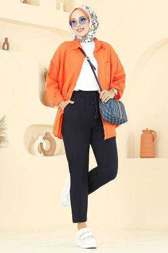 moda selvim Pants 8109AB368 Navy Blue - Thumbnail