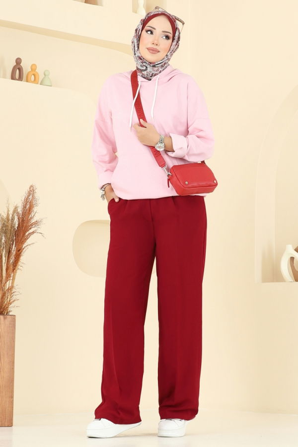 Modaselvim Pants Pants 8119AB368 Burgundy