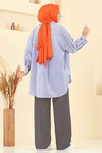 moda selvim بنطلون رمادي 8119AB368 - Thumbnail