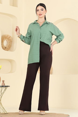 moda selvim Pants 8210AB368 Brown - Thumbnail