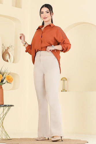 moda selvim Pants 8210AB368 Stone - Thumbnail