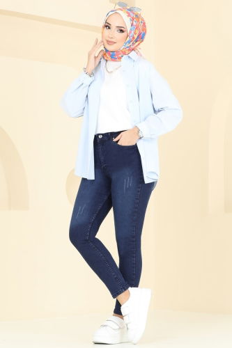 moda selvim Pants 9001LD1070 Dark Denim - Thumbnail