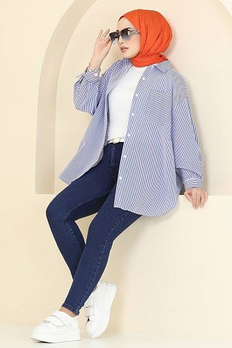 moda selvim بنطلون جينز غامق 9002LD1070 - Thumbnail