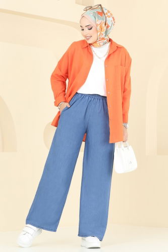 moda selvim Pants 9004LD1070 Light Denim - Thumbnail