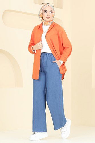 moda selvim Pants 9004LD1070 Light Denim - Thumbnail