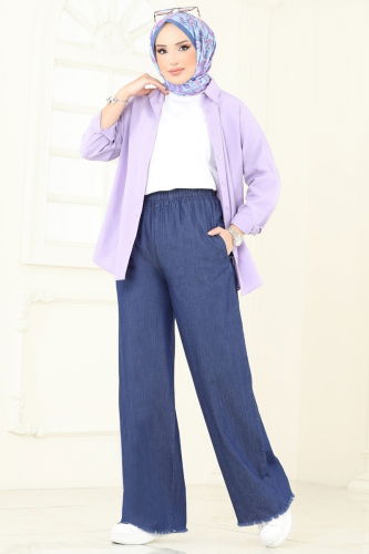 moda selvim بنطلون جينز غامق 9008LD1070 - Thumbnail