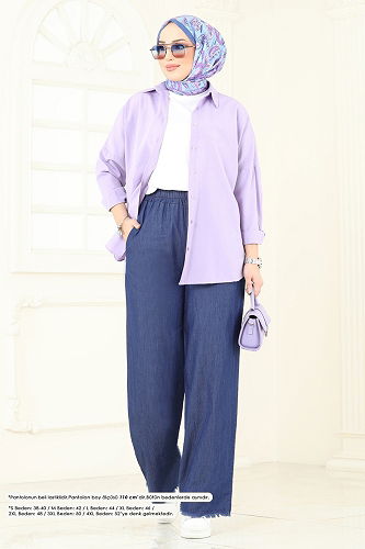 moda selvim بنطلون جينز غامق 9008LD1070 - Thumbnail