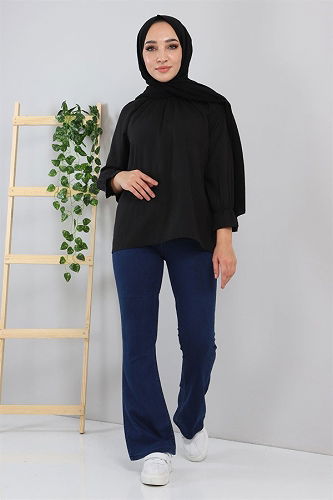 moda selvim بنطلون أزرق MİH6005-M - Thumbnail