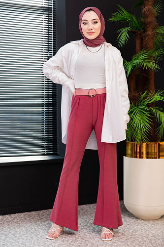 moda selvim بنطلون وردي TFS3991-M - Thumbnail