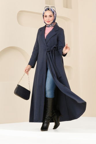 moda selvim Pardesu 2539SL432 Navy Blue - Thumbnail