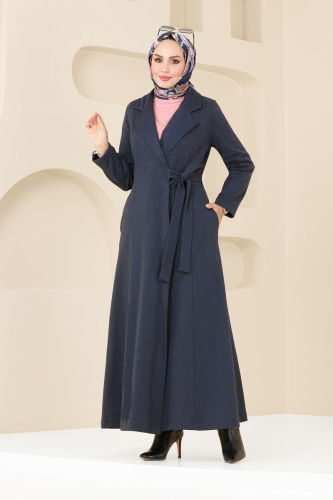 moda selvim Pardesu 2539SL432 Navy Blue - Thumbnail