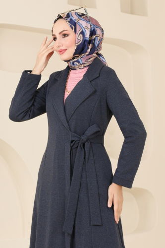 moda selvim Pardesu 2539SL432 Navy Blue - Thumbnail