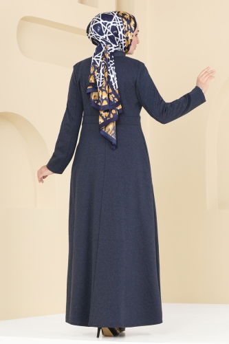 moda selvim Pardesu 2540SL432 Navy Blue - Thumbnail