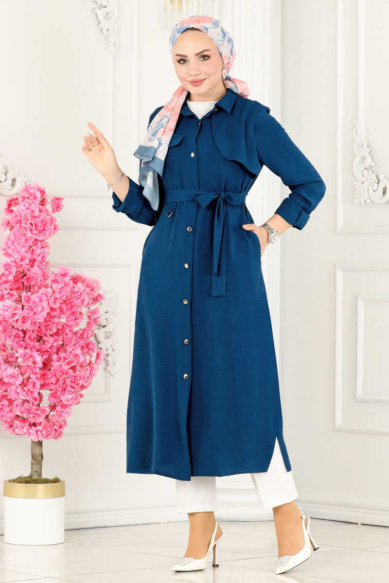 OVERCOAT 8000TRT545 Dark Indigo - Moda Selvim