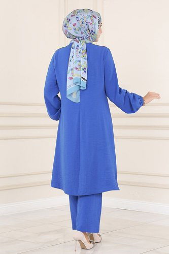 moda selvim Pat Detaylı Aerobin Takım 2490SL432 İndigo - Thumbnail