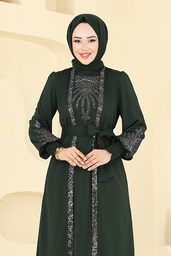 moda selvim Payet Detaylı 2 Li Kombin 2805ASMK1074 Haki - Thumbnail
