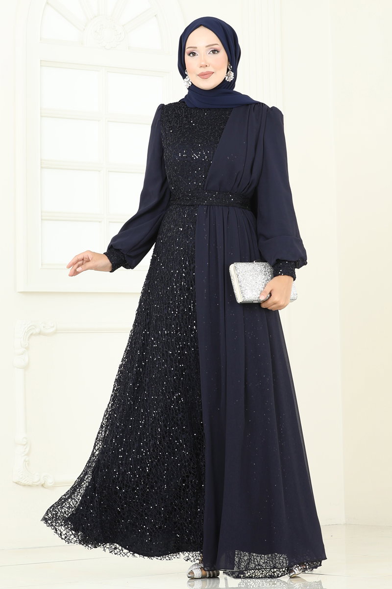 Payet Detaylı Şifon Abiye 2819ELC1143 Laci