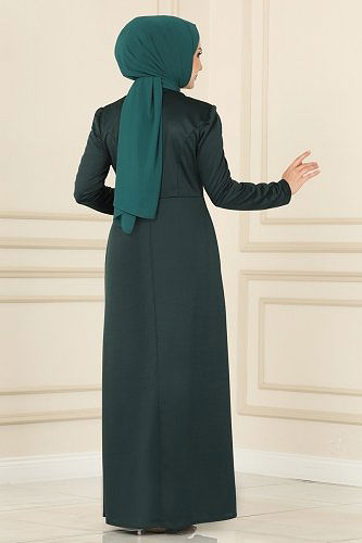 moda selvim Dress ASM2459 Emerald - Thumbnail
