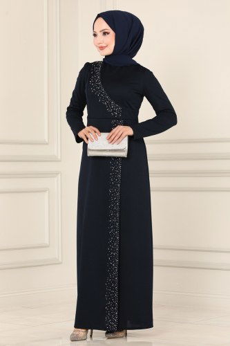 moda selvim الفستان كحلي ASM2459 - Thumbnail