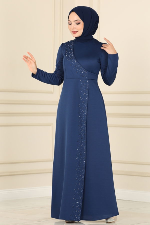 Dress ASM2459 Light Navy Blue - 1