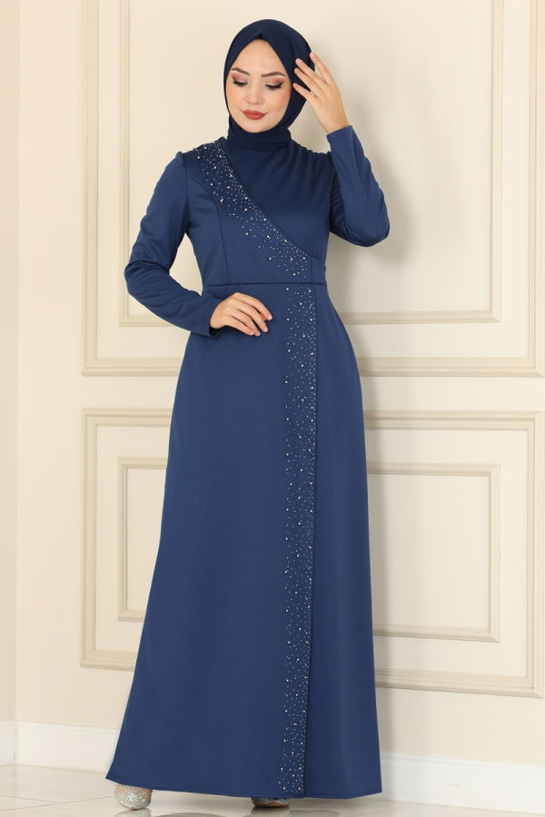 Dress ASM2459 Light Navy Blue - 3