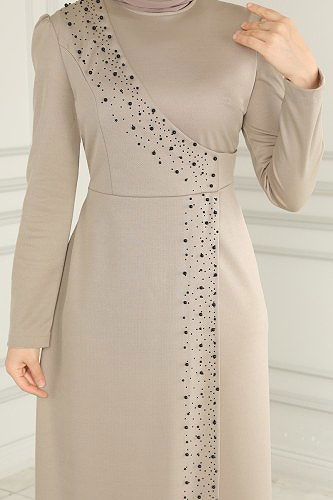 moda selvim Dress ASM2459 Vision&Black - Thumbnail