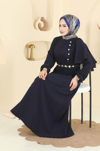 A.R.T. - Pelerin Detaylı Dabıl Elbise 875ART1138 Laci