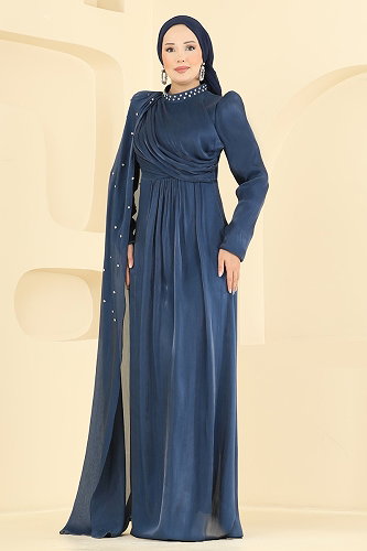 moda selvim Pelerini Taş Detaylı Abiye 4012ARL1089 Laci - Thumbnail