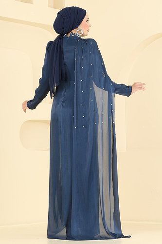 moda selvim Pelerini Taş Detaylı Abiye 4012ARL1089 Laci - Thumbnail