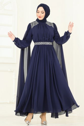 A.B. - Pelerinli Şifon Abiye 7101AB368 Laci