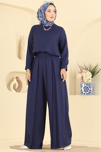 moda selvim Pile Detaylı 2 Li Takım 24054UKBK1160 Laci - Thumbnail