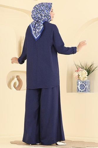 moda selvim Pile Detaylı 2 Li Takım 24054UKBK1160 Laci - Thumbnail
