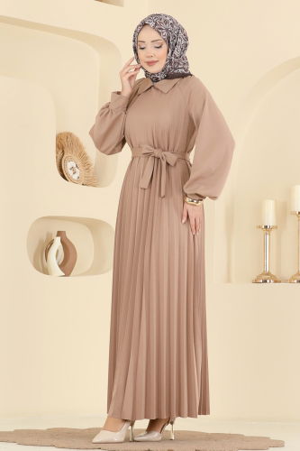 E.D.F. - Pilise Detay Kuşaklı Elbise 5733EDF311 Vizyon