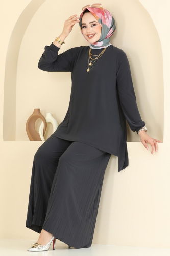 A.F. - Pilise Detay Tesettür Takım 5033AF553 Antrasit