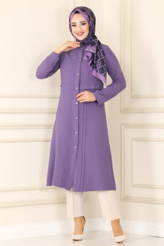 moda selvim Piliseli Mevsimlik Kap PL8069 Lila - Thumbnail