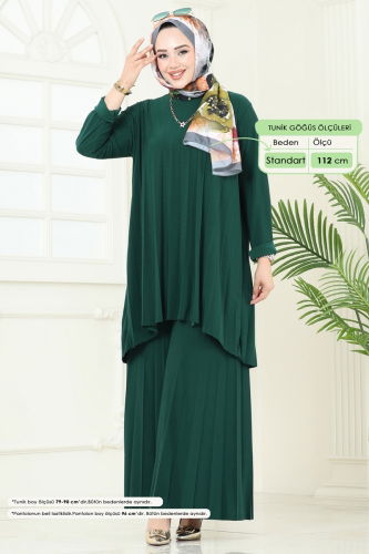 moda selvim Piliseli Sandy Takım 5005AF553 Zümrüt - Thumbnail